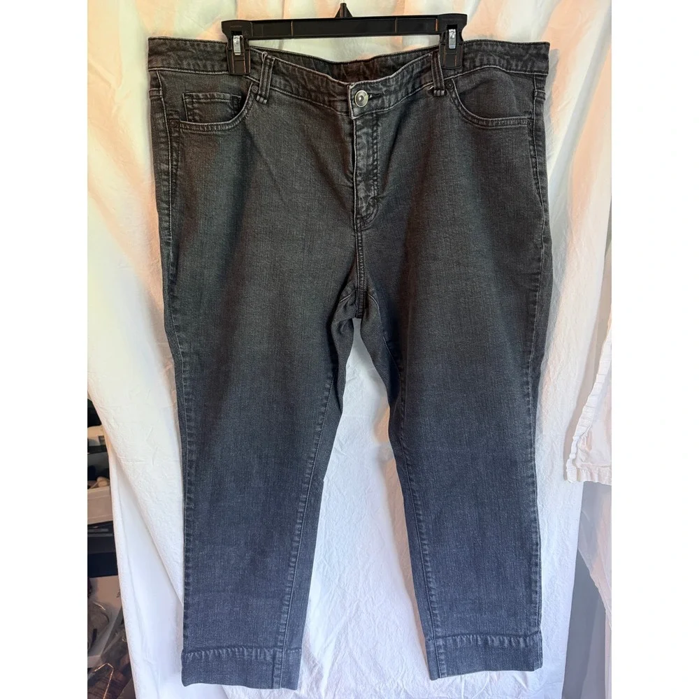 Old‎ Navy Slim Straight Jeans Plus Size 22W Washed Black Denim Stretch Pants